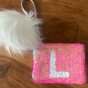 Justice L Monogrammed Wristlet Sequins